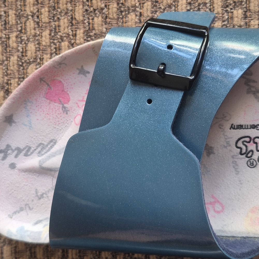Birki's Retro Slide Sandals Aqual Teal Blue Cover Retro Soul Ladies 10 Men 8 - Picture 10 of 12